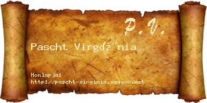 Pascht Virgínia névjegykártya